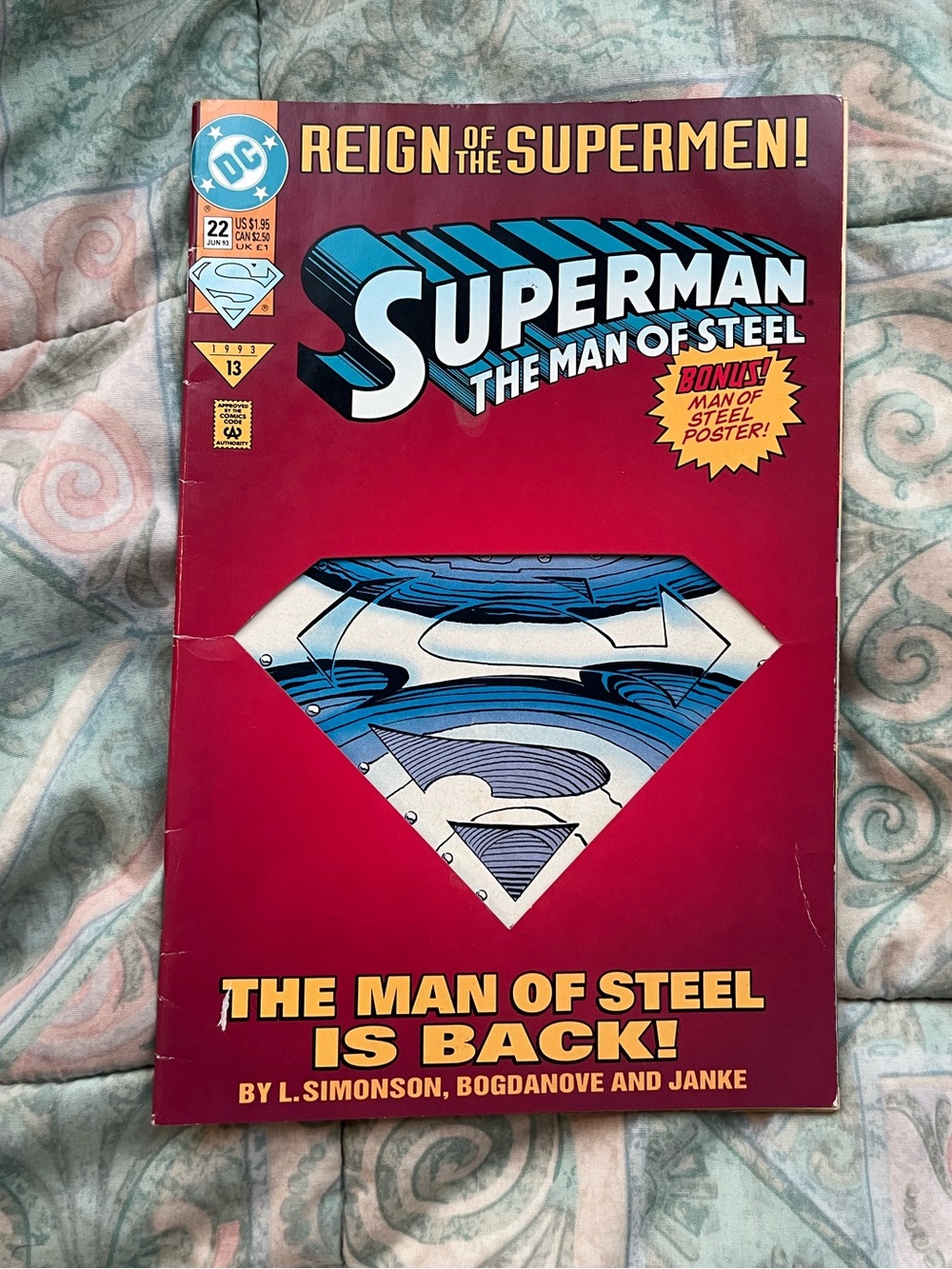 DC Comics #22 June 93 Reign of the Supermen! Superman the Man of Steel comic